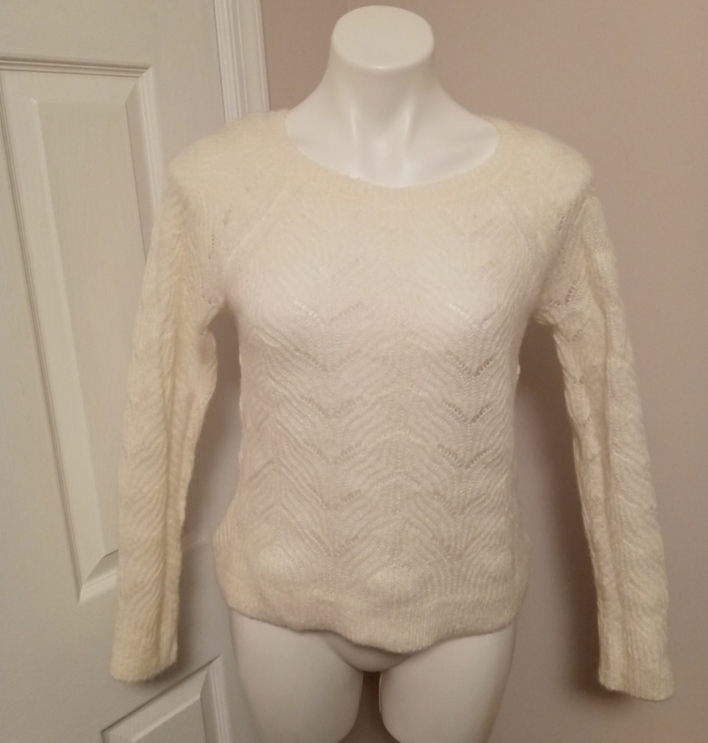 Ann Taylor LOFT off white crew neck sweater